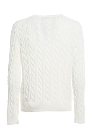 Maglione in cotone bianco RALPH LAUREN | 710775885033WHITE